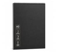 A3 Sketchbook, Spiral Bound Drawing Pad, 160 GSM Premium White Paper, 30 Sheets (60 Pages), Soft Cover with Grey Backing Board for Sketching, Drawing, Pencil, Charcoal, Ink & Illustration