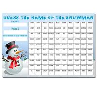 A3 Snowman Guess The Name of Fundraising Scratchcard Match and Win card