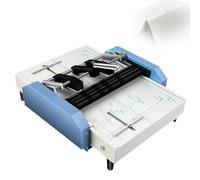 A3 Stapling Machine for Booklet Maker, 2 in 1 Pamphlet Folder Paper Bookbinding Equipment, All-Metal Body with 5 Adjustable Positions and Positioning Plate, 317mm Feed