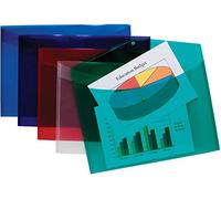 A3 Stud Wallet Pack of 5 Assorted Coloured Folder Plastic Folder Popper Wallet a3 Size Document File