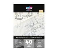 A3 Tracing Paper Pad - 90gsm Medium Weight, 40 Sheets - by Zieler