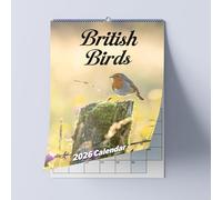 A3 Wall Calendar - Choice Of Sizes - British Birds Calendar - A3 when opened - Stunning Bird Images And Wildlife Humour 2026