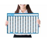 A3 Wall Planner 2024 Wall Calendar Large Jan To Dec Yearly Planner Full Year Planning Chart Academic Annual Poster For Student Family Home School Office Work Study 29.7x42Cm(Folded)(1Pc)(Blue)