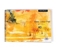 A3 Watercolour Paper Pad, 300GSM Mixed Media Paper, Hard Cover Spiral Bound Sketchbook, Cold Press Textured Art Paper for Painting Drawing & Wet Media