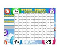 A3 What's the bingo calling number name Fundraising Scratchcard Match and Win card 90 Players