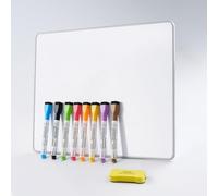 A3 Whiteboard with Grey Edging - Large Whiteboard with White Board Pens and Erasers, Smooth Writing and Easy to Dry Wipe, Suitable for Kids, Students, Writing, Drawing, Home, Office, School, Classroom