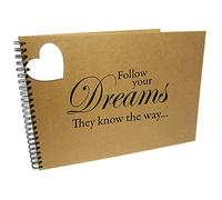 A3/XL Square Follow Your Dreams, Scrapbook, Card Pages, Photo Album, Keepsake, Landscape (A3 (White Pages))