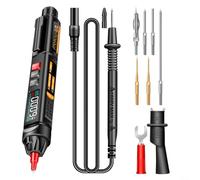 A3009 Mini Digital Multimeter Pen with Smart Voice BroadcastNCV Non-Contact Voltage DetectionPhase and Wire IdentificationVA Reverse DisplayBuilt-in FlashlightDetachable Probe Tip(B)
