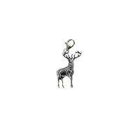 A31 Standing Stag 1 on a Sterling Silver 925 hoop & Trigger LOBSTER Clasp charm perfect to add onto jewellery zips bags necklaces bracelets etc