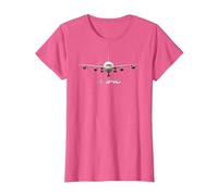 A340 Four-Engine Passenger Aircraft T-Shirt, Women, Pink Heather, Large