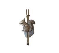 A35 Sitting Squirrel kilt pin Scarf or Brooch pin pewter emblem 3" 7.5 cm handmade in sheffield