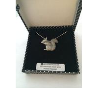 A35 Sitting Squirrel PENDENT REAL 925 sterling silver Necklace Handmade 20 inch chain with prideindetails gift box