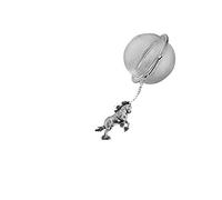 A37 Shire Horse English Pewter on a Tea Leaf Infuser Stainless Steel Sphere Strainer