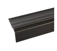 A38 46 X 30mm Anodised Aluminium Non Slip Rubber Stair Nosing Edge Trim - Black With Black Rubber, 0.9M