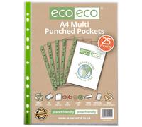 A4 100% Recycled Bag 25 65 Micron Multi Punched Pockets (1)