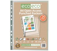A4 100% Recycled Bag 25 Premier Open Access Multi Punched Pockets (1)