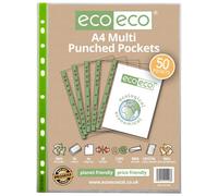 A4 100% Recycled Bag 50 65 Micron Multi Punched Pockets (1)