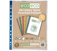 A4 100% Recycled Bag 50 Colour Spine Multi Punched Pockets (1)