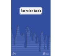 A4 10mm Ruled Exercise Book: Lined with Margin Back to School Notebook for Boys Kids Class Records & Lesson | Blue
