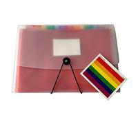 A4 13 Part Rainbow Coloured Tabs Expanding File with Elastic Closure