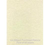 A4 250gsm Parchment Paper Natural, Pack of 50 Sheets by ARK