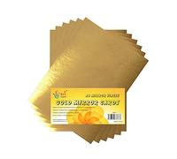 A4 250gsm Silver and Gold Shimmering Mirror Finish Mirror Cards (Gold- [PK-20])