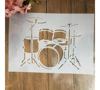 A4 29cm Musical Instrument Drum Reusable Stencils for Painting on Wood,Stencil for Craft Ornament,Paint Template,Stencils for Wall Rock Canvas Home Décor