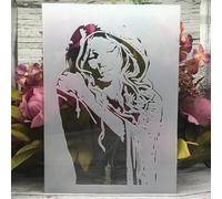 A4 29cm Sleep Girl Woman Layering Stencils for Painting on Wood,Stencils for Crafts,Reusable Stencils for Painting,Art Stencils for Drawing