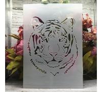 A4 29cm Tiger Head Layering Stencils for Painting on Wood,Stencils for Crafts,Reusable Stencils for Painting,Art Stencils for Drawing