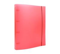 A4 4-Holes Round Ring View Binders Plastic Cover, Refillable Notebook Journal Binder File Folder, Loose Leaf Sheet Protector/DIY Scrapbooking/Binder Cover Protector (Red)