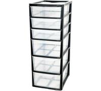 A4 5 & 6 Drawer Storage Unit Clear Plastic Drawer - Desktop Storage Organiser - Makeup & Craft Cabinet - Durable & Compact Design - Home Office Use