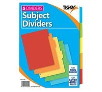 A4 5 Part Colour Coded Strong Filing Subject Tabbed Index Dividers