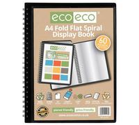 A4 50% recycled 60 pocket Fold Flat Spiral display book (1)