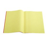 A4-7mm Squared Tinted Exercise Book - Red Cover - Yellow - Single Book