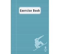 A4 8mm Ruled Exercise Book and Margin: 100 Pages 8mm Lined Back to School Notebooks for Boys Kids Class Records & Lesson | Blue