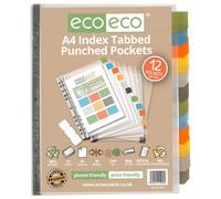 A4 95% Recycled Set 12 Index Tabbed Premier Punched Pockets (1)