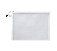 A4/A5/A6 Mesh Zipper Pouch Clear Document Bag Book File Folders, Stationery Document Bag Cosmetic Bag, Mesh Zipper Case(White A5)