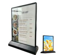 A4/A5 Desktop Advertising Led Light Box - Dual-sided, Plastic Display Stand for Ads, Rechargeable, Table Menu Stand, Illuminated Photo Frame, 8 Hours of Battery Life black A5