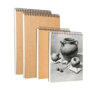 A4+A5 Spiral Bound Hardcover Sketchbook, 4-Piece Set Blank Spiral Sketchbook for Drawing, Memo, Graffiti & Artists