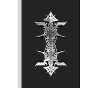 A4 Abstract printed Pin Stripes-Notebook: lined paper 106 pages - B&W abstract print 2 on black