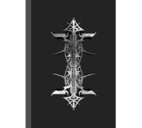 A4 Abstract printed Pin Stripes - Notebook: lined paper 106 pages - B&W abstract print 3 on Black