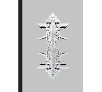 A4 Abstract printed Pin Stripes - Notebook: lined paper 106 pages - B&W abstract print on light grey