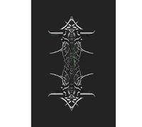 A4 Abstract printed Pin Stripes - Notebook: lined paper 106 pages - Green Black marble 3 + white on black