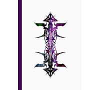 A4 Abstract printed Pin Stripes - Notebook: lined paper 106 pages - Purple multi swirl + black on White