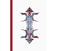 A4 Abstract printed Pin Stripes - Notebook - Psychedelic Red Blue + White + Black on White: lined paper 106 pages