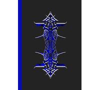 A4 Abstract printed Pin Stripes - Notebook - Universe Blue + White on Black: lined paper 106 pages