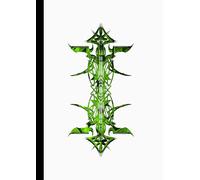 A4 Abstract printed Pin Stripes - Notebook- Universe Green + Black on White: lined paper 106 pages