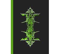 A4 Abstract printed Pin Stripes - Notebook - Universe Green + White on Black: lined paper 106 pages