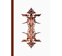 A4 Abstract printed Pin Stripes - Notebook - Universe Orange + Black on White: lined paper 106 pages