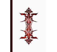 A4 Abstract printed Pin Stripes - Notebook - Universe Red + Black on White: lined paper 106 pages